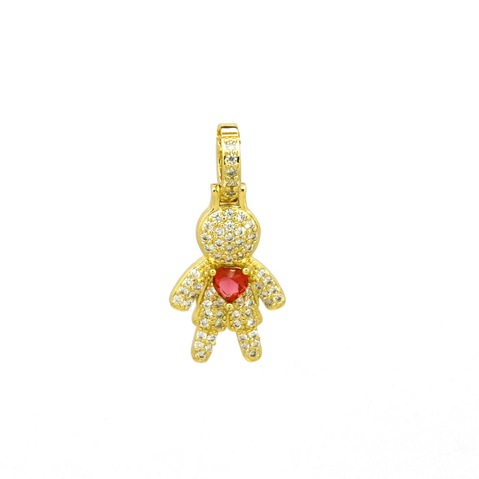 Wholesale Love heart copper gold-plated inlaid colorful zircon pendant high-end full zircon necklace
