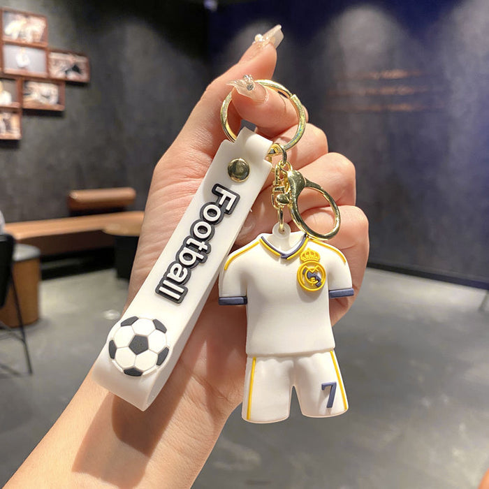 Wholesale Football Jersey Keychain Cartoon Doll School Bag Pendant Car Key Chain Small Gift