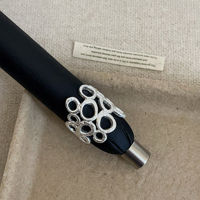 Wholesale Openwork Oval Floral Metal Ring