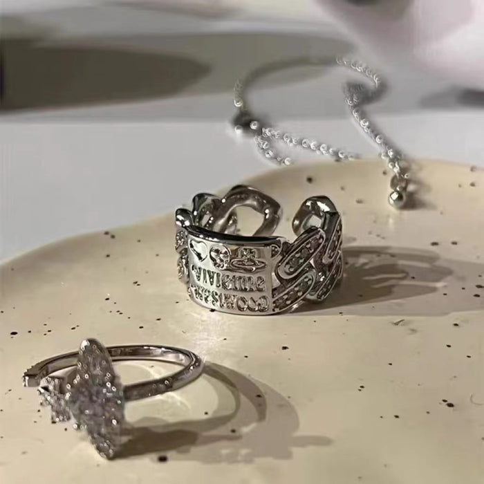 Wholesale Series Open Finger Ring Retro Micro Inlaid Personalized Ring High end Fashion Finger Ring