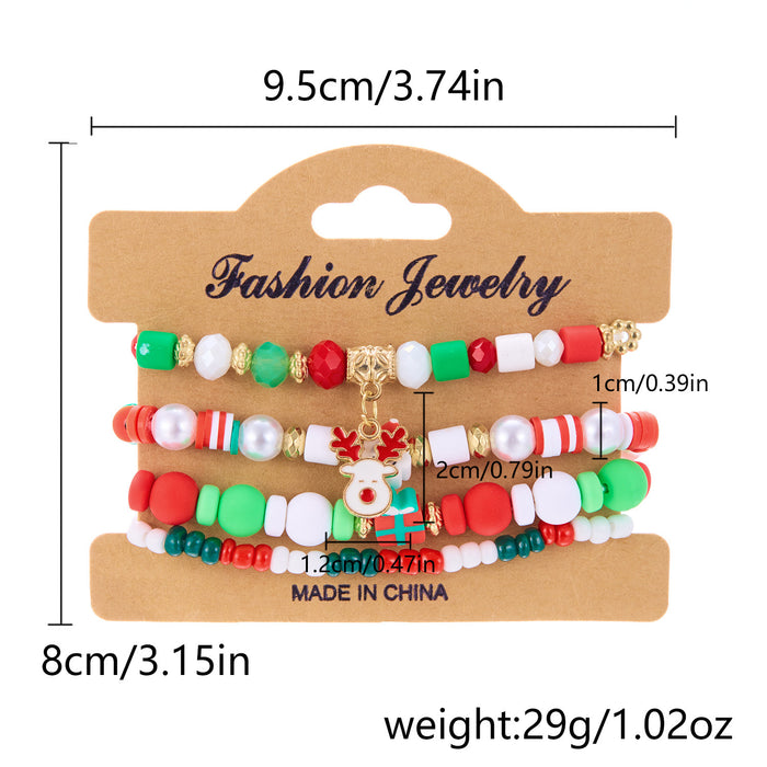 Wholesale Combination Bracelet Creative Colorful Acrylic Beaded Bracelet  suit