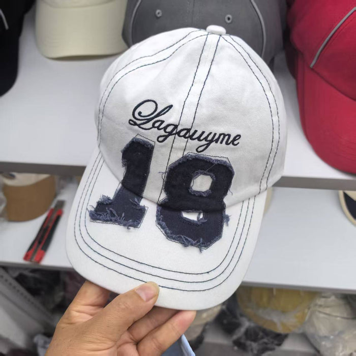 Wholesale Letter duckbill cap, women's casual versatile wide brimmed baseball cap, men's big head circumference, sun shading