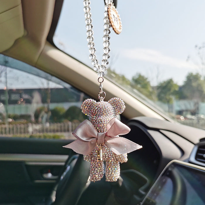 Wholesale Diamond-Embedded Car pendant Car Rearview mirror hanging crystal pendant goddess car accessories