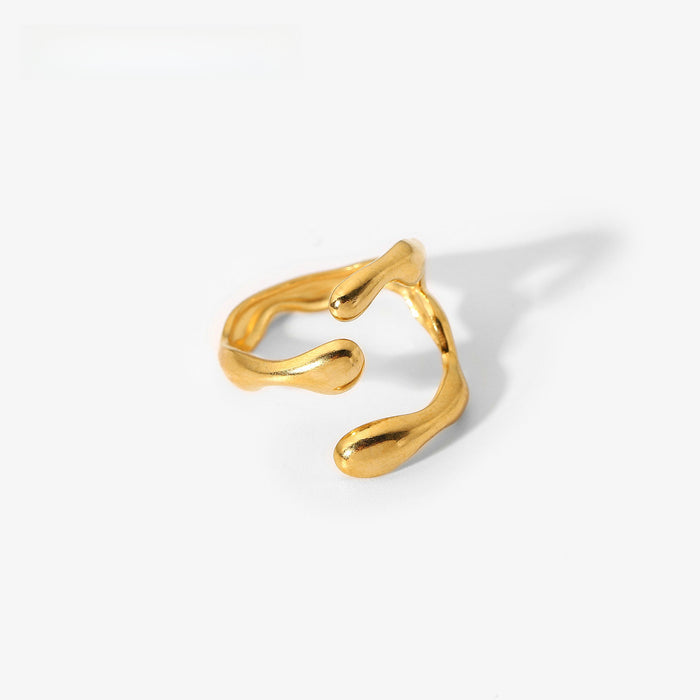 Wholesale Irregular line geometric ring adjustable open ring