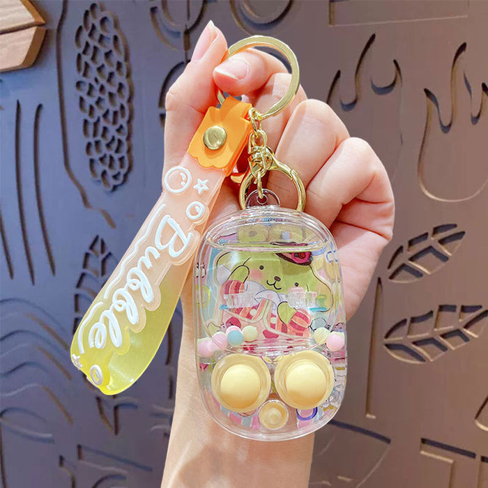 Wholesale Creative decompression game water machine key chain cartoon cute toy student bag pendant