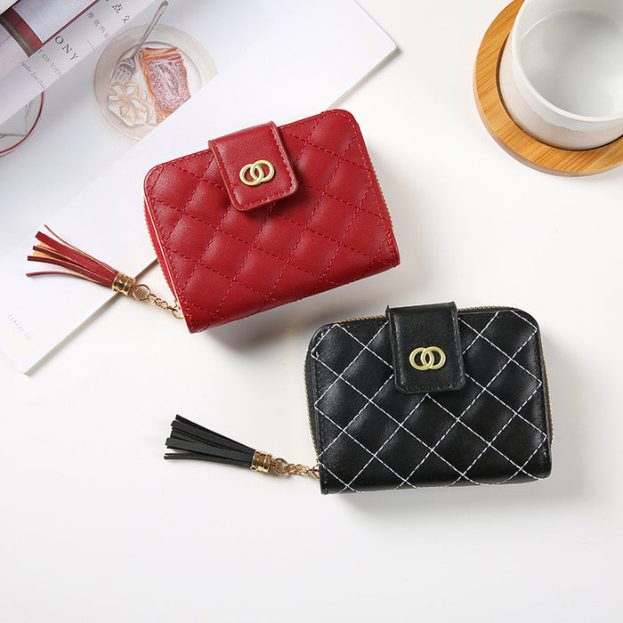 Wholesale ladies short wallet women zipper wallet Korean version of large capacity