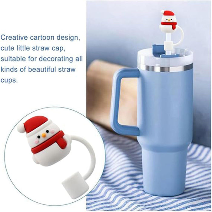 Wholesale 10mm Soft Rubber Christmas Straw Dust Plug Straw Decoration JDC-SCR-QianYu002