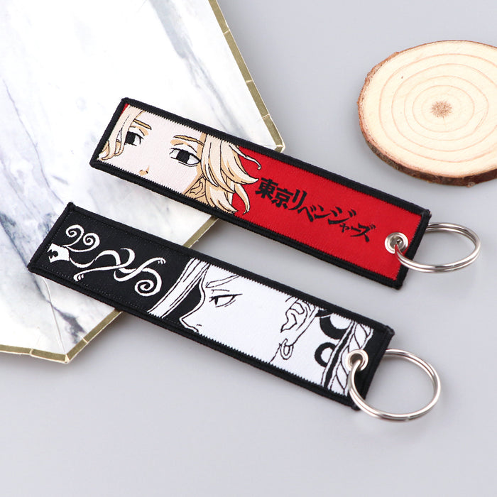 Wholesale Anime Trendy Woven Cloth Lanyard Keychain For Campus Office ID Card
