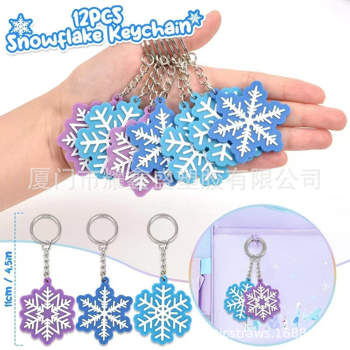 Wholesale Snowflake Keychain Bag Charm PVC Decorative Accessory MOQ≥10