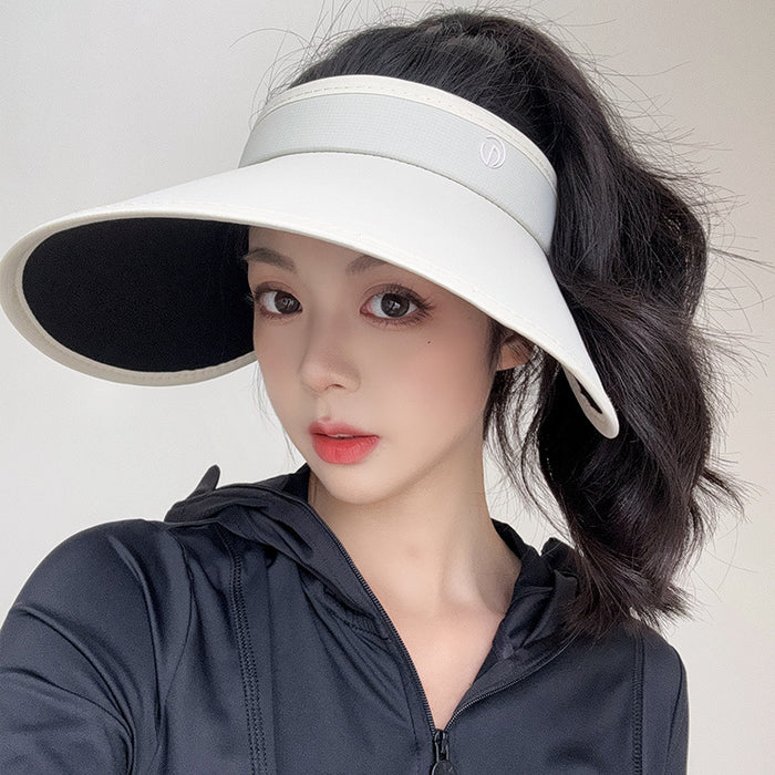Wholesale Matte black rubber sun hat versatile, face covering, large brim, empty top hat for outdoor travel, beach sun hat