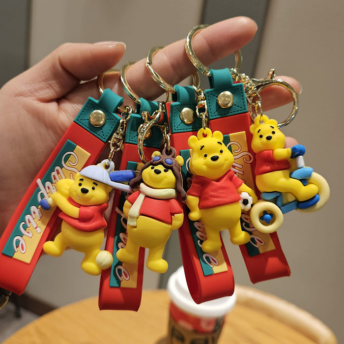 Wholesale Cartoon bear keychain pendant couple bag ornaments bear doll car key chain small gift