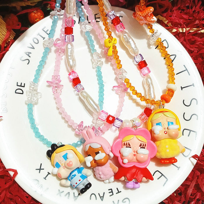 Wholesale Crystal Acrylic Beads Cute  Crying Baby Bubble Cute Short Necklace