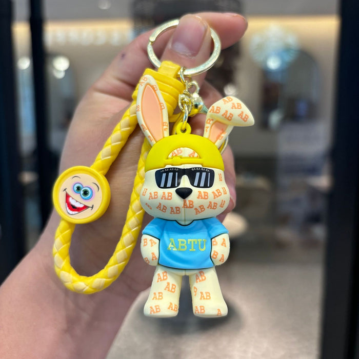 Wholesale  Letter Cool Rabbit Keychain Pvc Doll Pendant