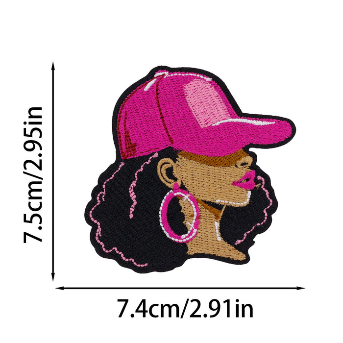 Wholesale Black Girl Embroidered Cloth DIY Patches
