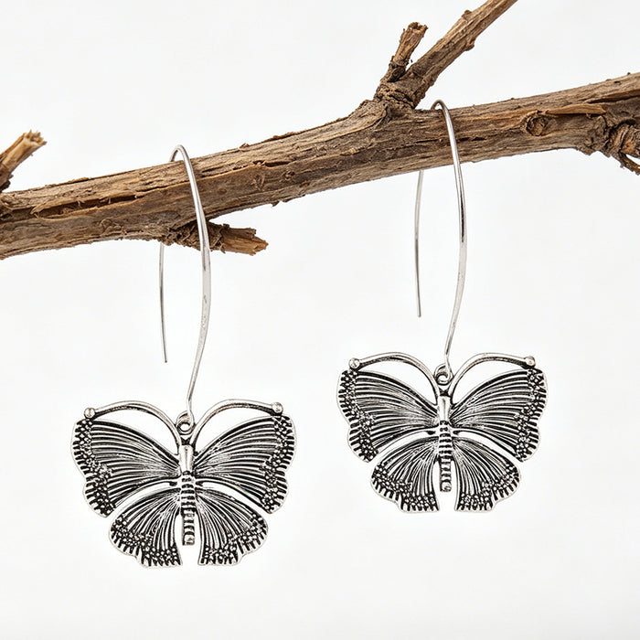 Wholesale 2pcs Retro Long Butterfly Simple Statemente Earrings