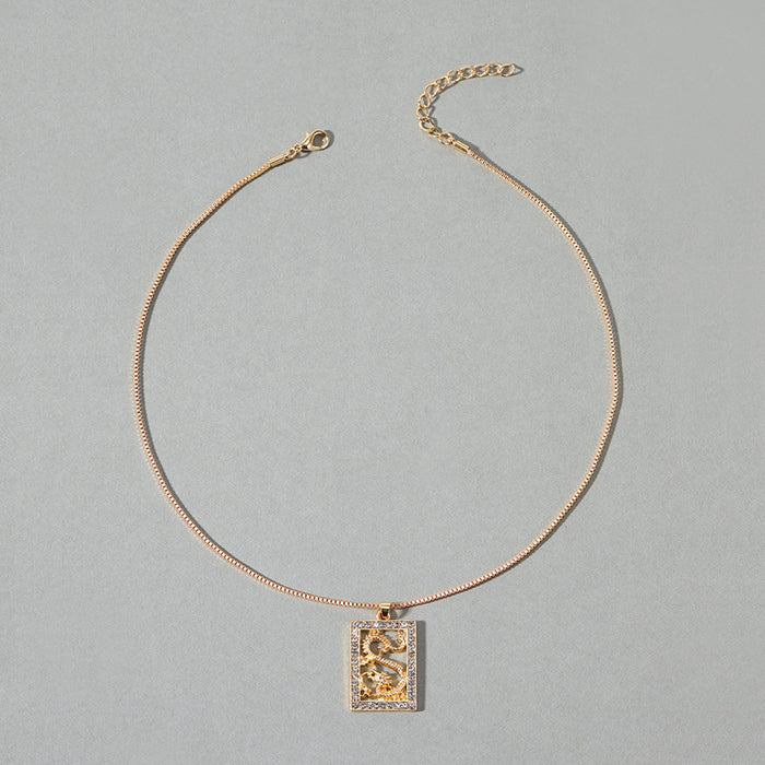 Wholesale New exaggerated jewelry, niche metal pendant accessories, alloy diamond necklace, collarbone chain