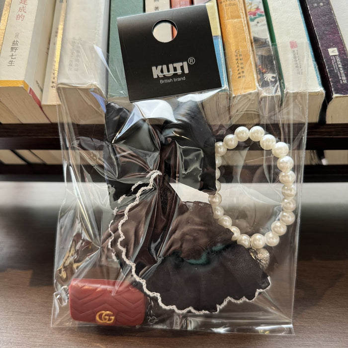 Wholesale Doll clothes bow lace dress with bag pull cloth clothes accessories