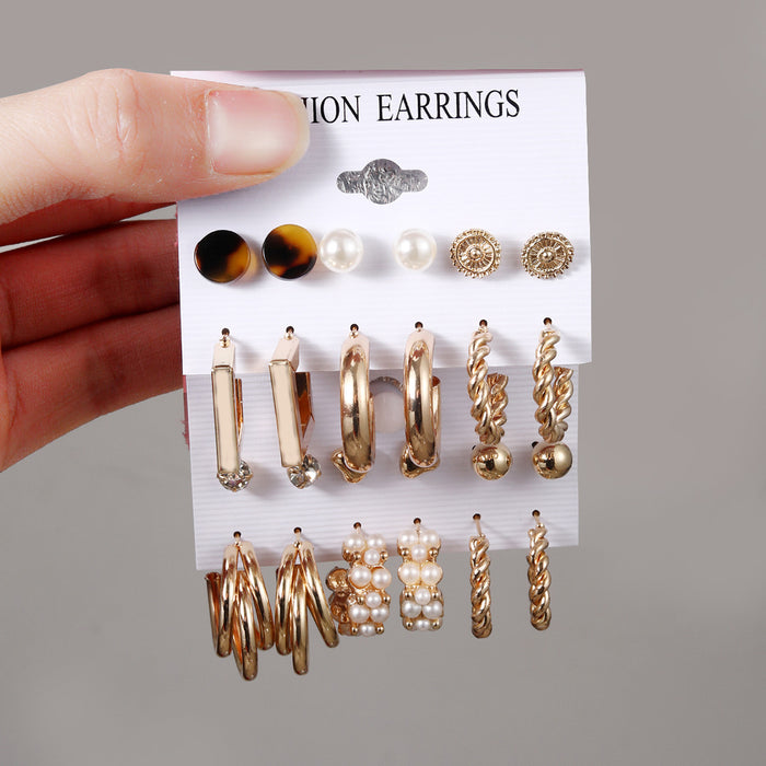 Wholesale Pearl Earrings and Studs 6-piece Set JDC-ES-ChaoK002