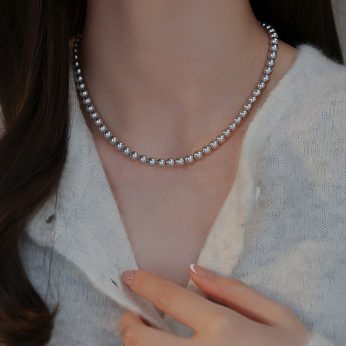 Wholesale Magnetic pearl necklace for women, silver gray, high-end, light luxury