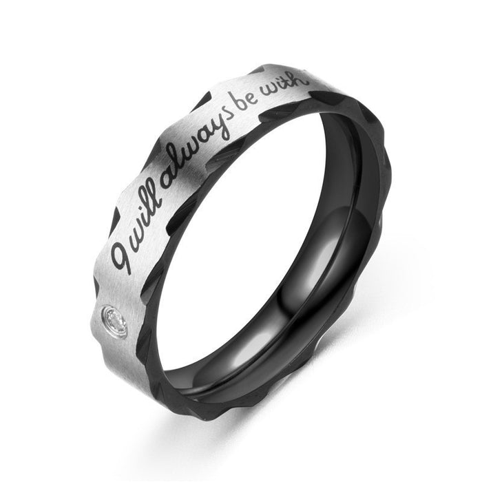 Wholesale Popular temperament, diamond studded titanium steel couple ring, fashionable, light luxury diamond ring, niche pair ring, hand accessory