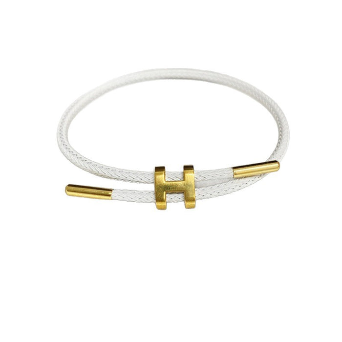 Wholesale I-Shaped Buckle Steel Wire Bracelet H Buckle Adjustable Titanium Steel Bracelet