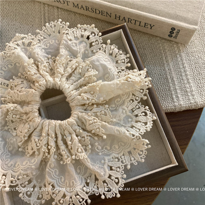 Wholesale New lace lace fabric large headband with high ponytail and versatile hair accessories