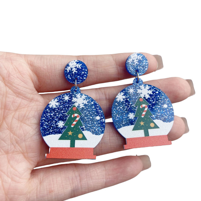 Wholesale Christmas series holiday earrings Christmas balls socks gloves Christmas tree acrylic earrings