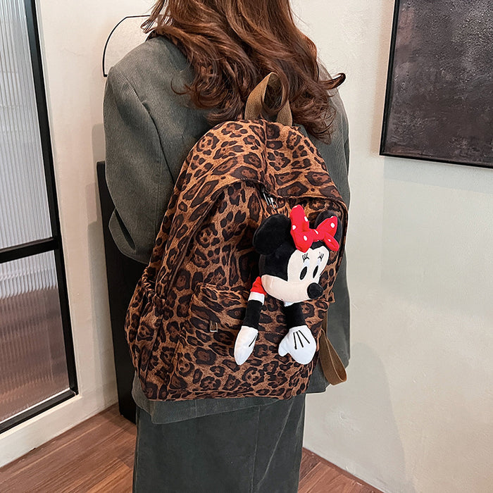 Wholesale Commuting large capacity retro leopard print backpack versatile casual backpack