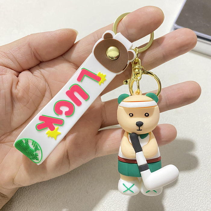 Wholesale Bear Fitness Keychain Bag Pendant Doll