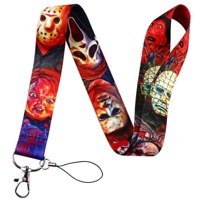 Wholesale Horror and thriller themed long phone lanyard with chest strap