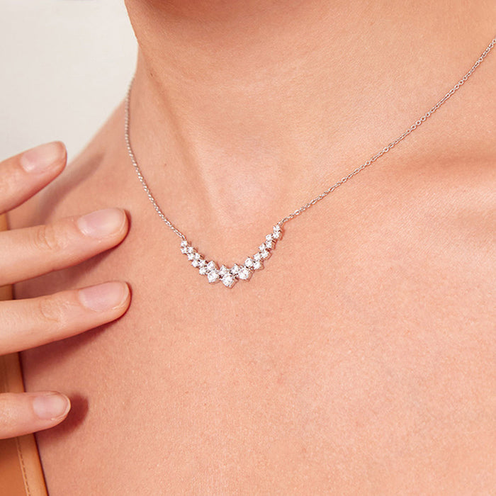 Wholesale gorgeous zircon full diamond pendant smile style women's necklace