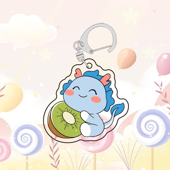 Wholesale Cartoon Cute Zodiac Keychain Acrylic Hanging Fruit Animal Bag Decoration Pendant School Bag Accessories Gift