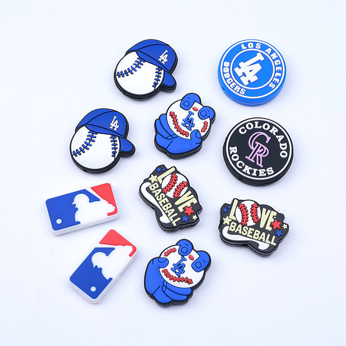 Wholesale 20pcs Baseball Silicone Beads JDC-BDS-HeX059