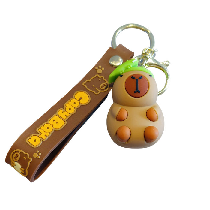 Wholesale Keychain Cute Capybara Schoolbag Pendant Car Key Chain Children' s Doll Machine Small Gift