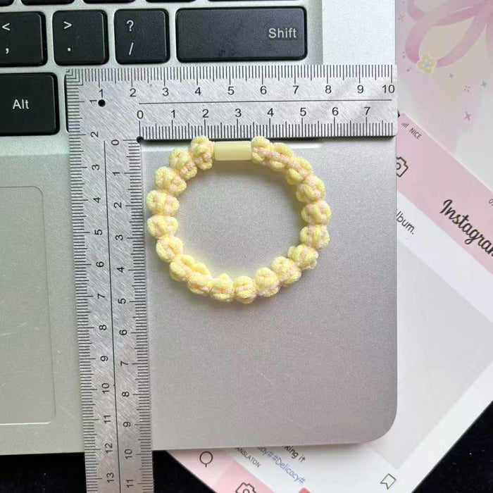 Wholesale Peas Hair Band Rubber Band Twist Hair Rope Cute Hair Band Leather Cover Rope