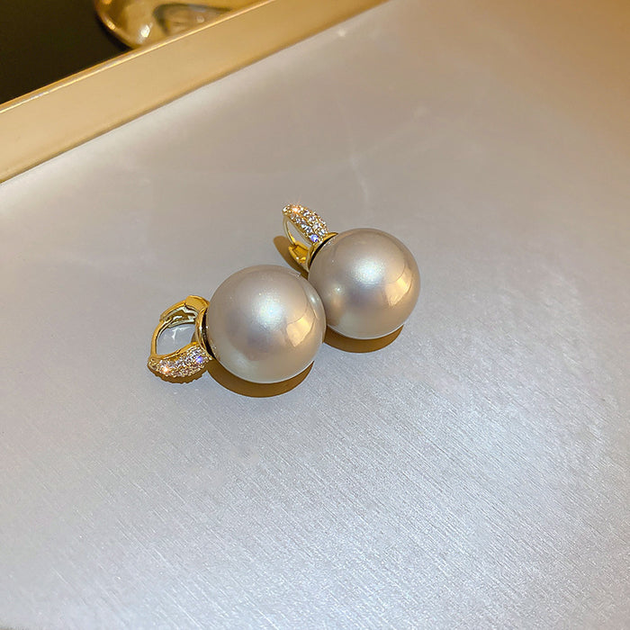 Wholesale Zircon Pearl Earrings French Niche Retro Light Luxury Earrings JDC-ES-HH040