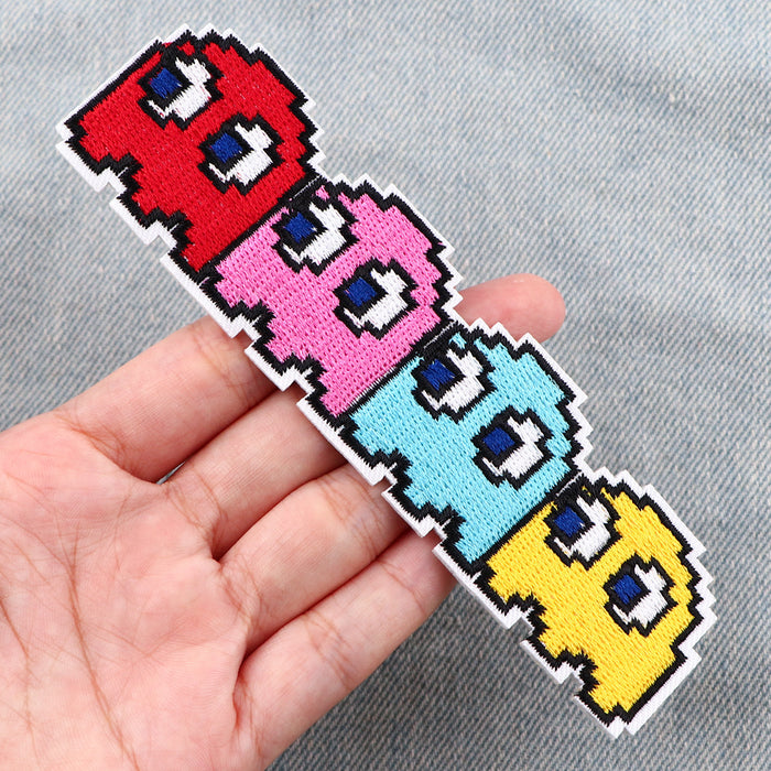 Wholesale Cartoon Embroidery Cloth Patches for Clothing and Bags Hot Melt Adhesive Backing Fabric