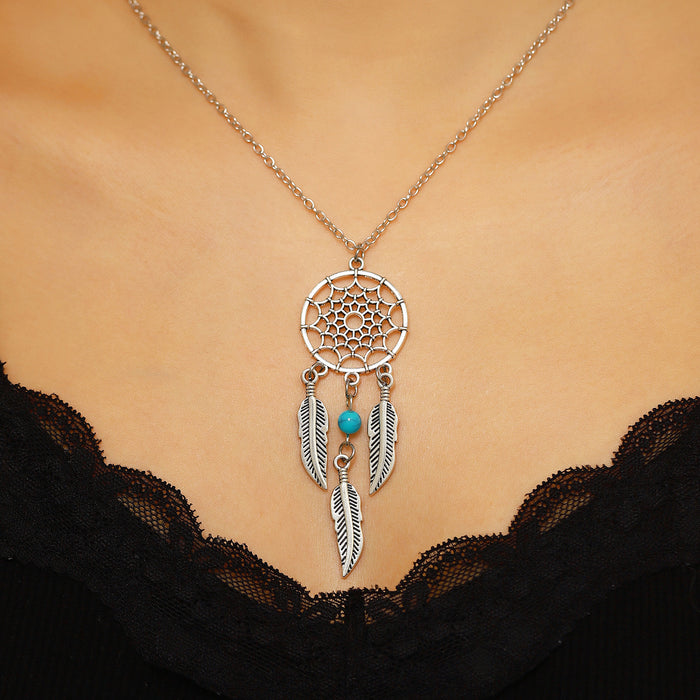 Wholesale Bohemian Tassel Feather Necklace Trendy Accessory