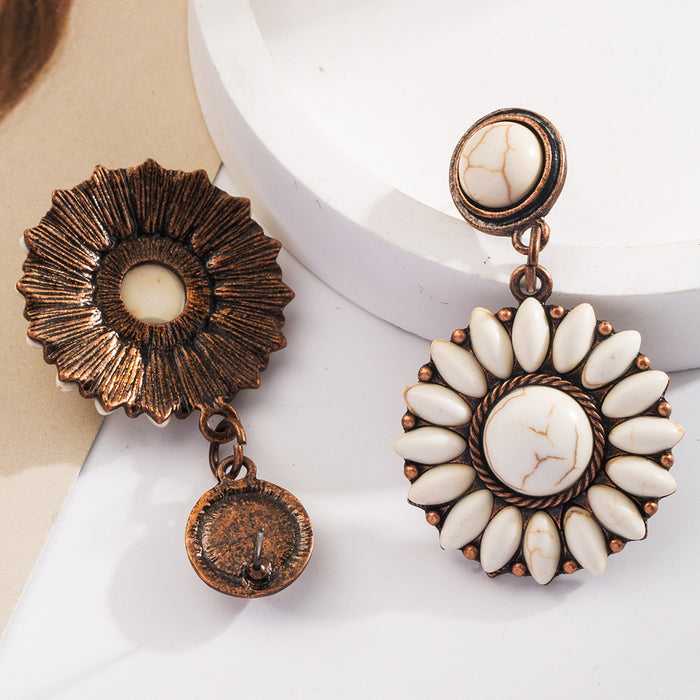 Wholesale Heart-shaped turquoise statement earrings