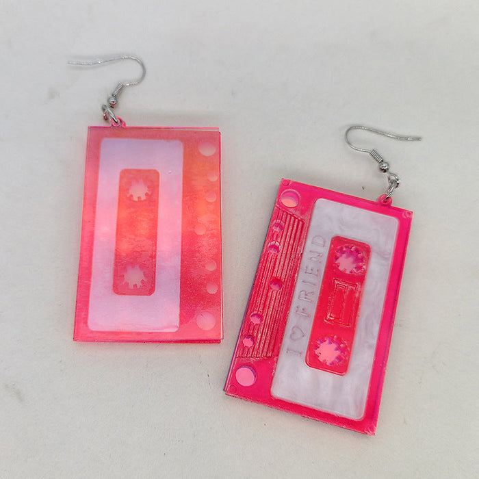 Wholesale Three-dimensional Fun Tape Earrings Acrylic JDC-ES-WaN001