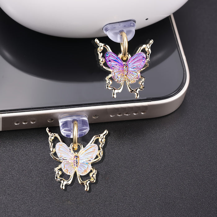 Wholesale Butterfly gradient butterfly mobile phone dust plug