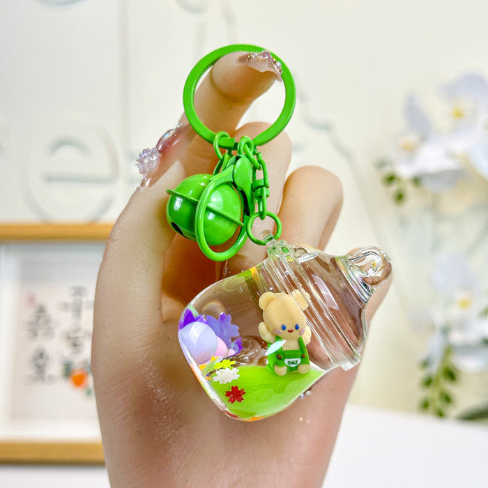 Wholesale bottle bear key chain bag pendant cute bear key chain small jewelry