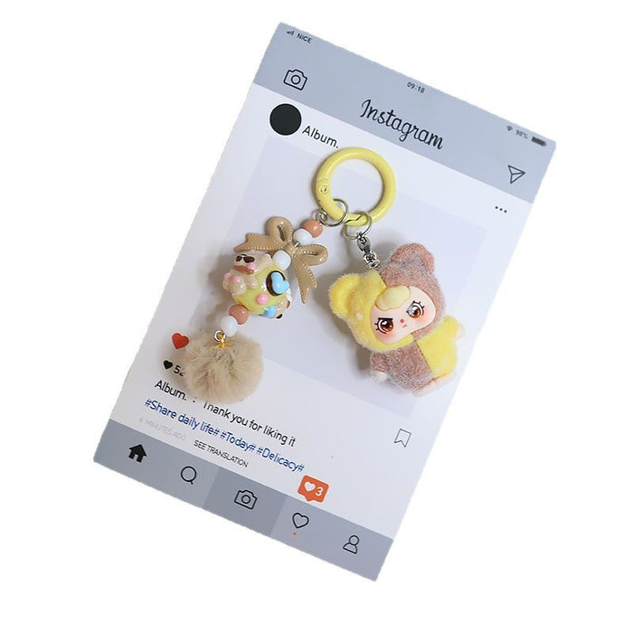 Wholesale Cute Color-Blocking Plush Doll Accessory Cute Ornament Pendant