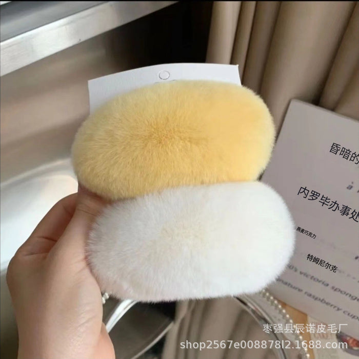 Wholesale Plush hair accessory with oversized cute fur clip