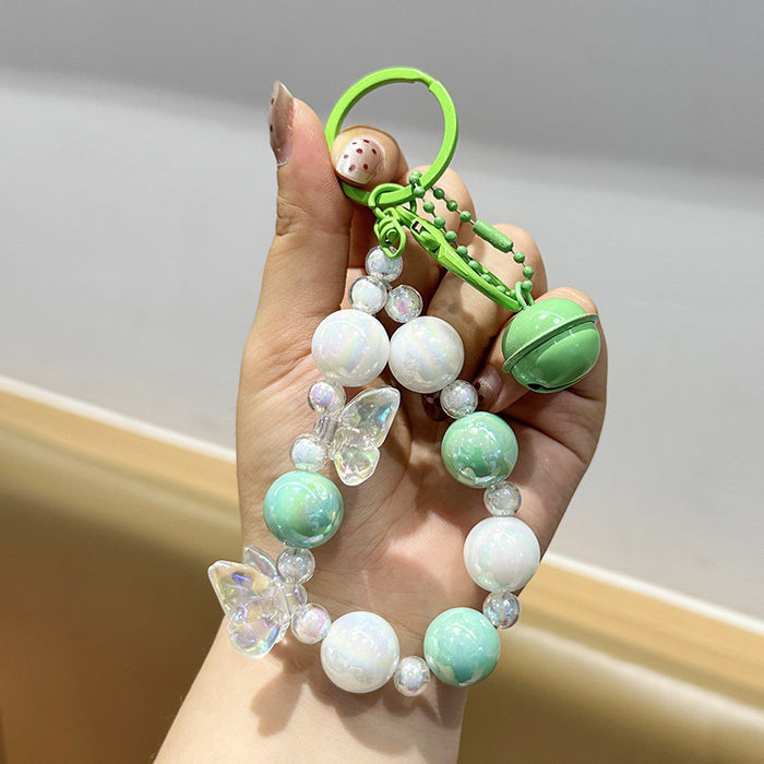 Wholesale Creative keychain, colorful bead phone chain, headphone bag, small pendant