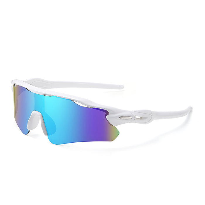 Wholesale Stylish Sports Sunglasses HD Anti UV Windproof Cycling Running Outdoor Goggles Dark Purple Frame Red Lens For Resale