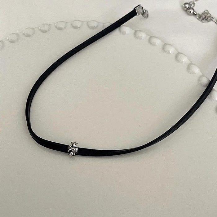 Wholesale Punk style casual black leather cross