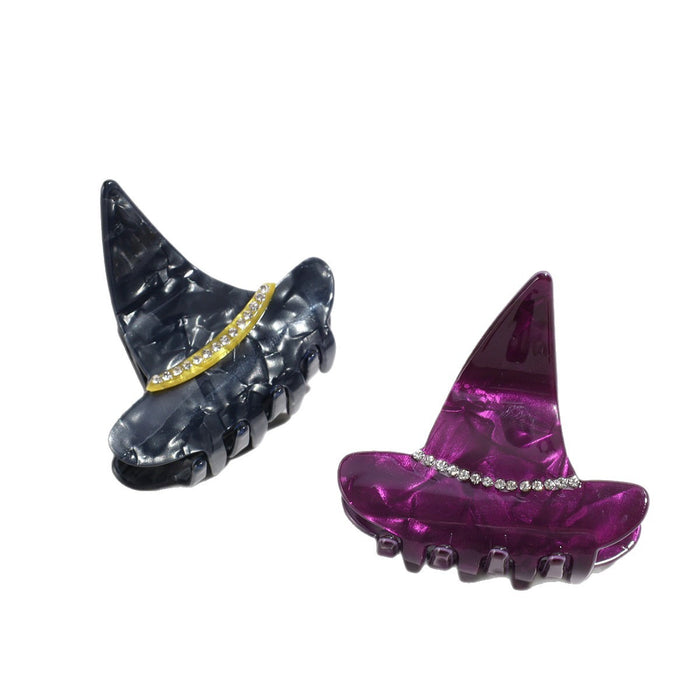 Wholesale Personalized  witch hat clip diamond magic hat ponytail clip funny back of the head hair shark clip