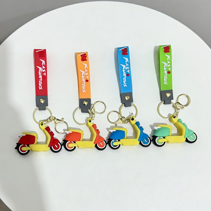 Wholesale Trendy Motorcycle Cartoon Silicone Keychain Decorative Accessory Wedding Gift