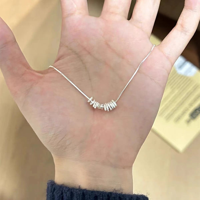 Wholesale Broken silver necklace for women, niche, light luxury, irregular fashion, versatile, simple style, high-end temperament, collarbone chain